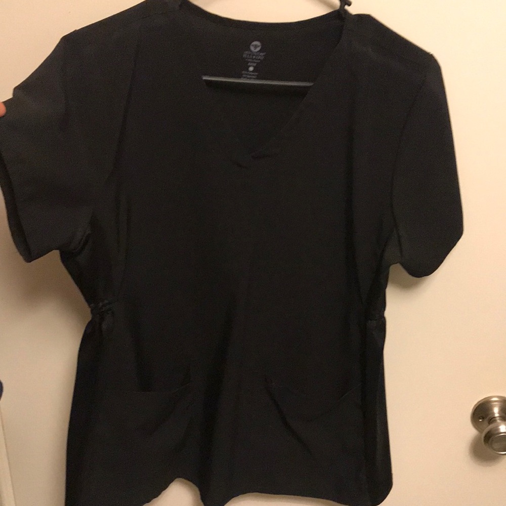 Black Maternity Scrub Top